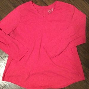 Just My Size 3X pink long sleeve top